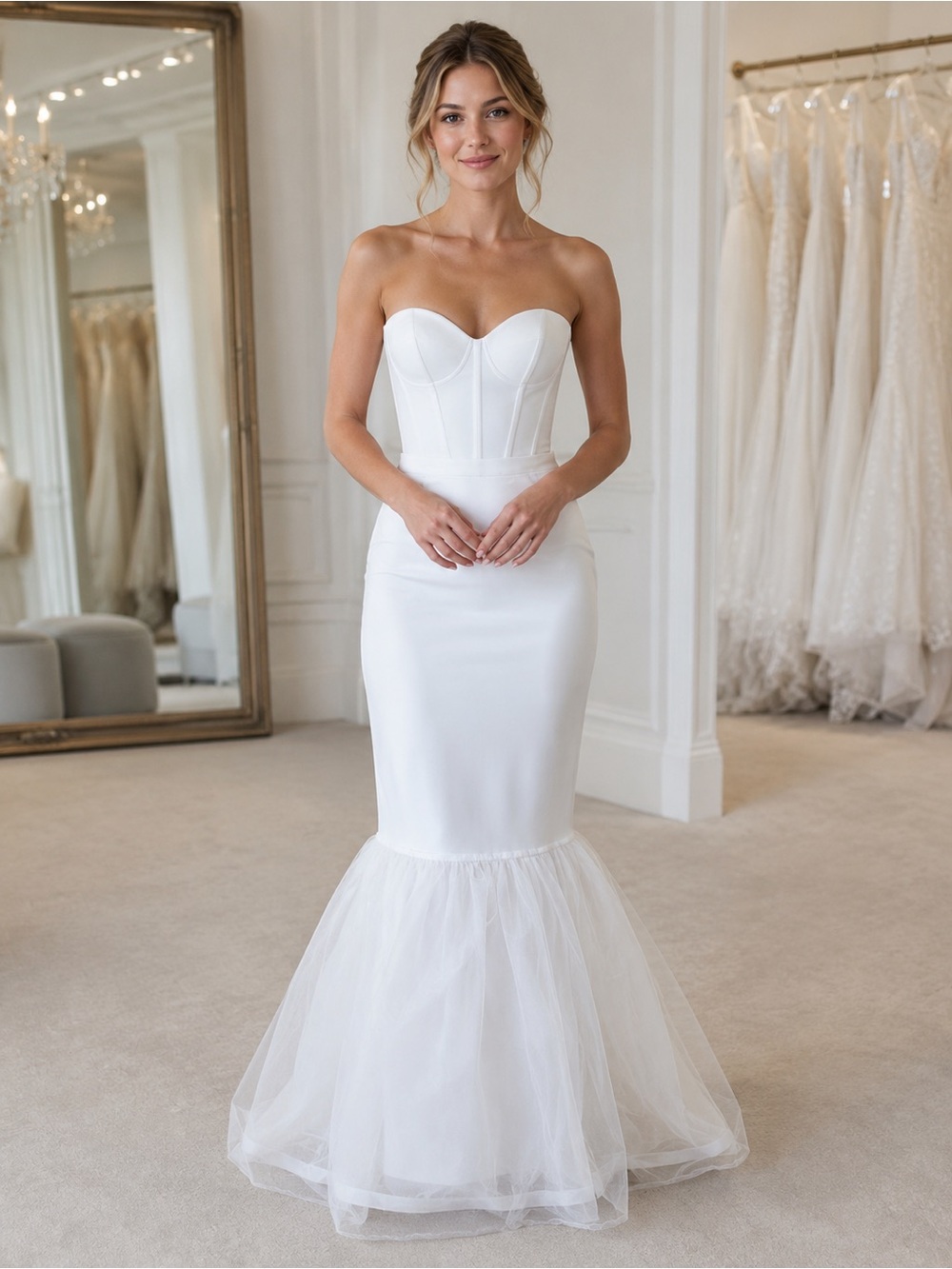 David's Bridal White Mermaid Bridal Petticoat